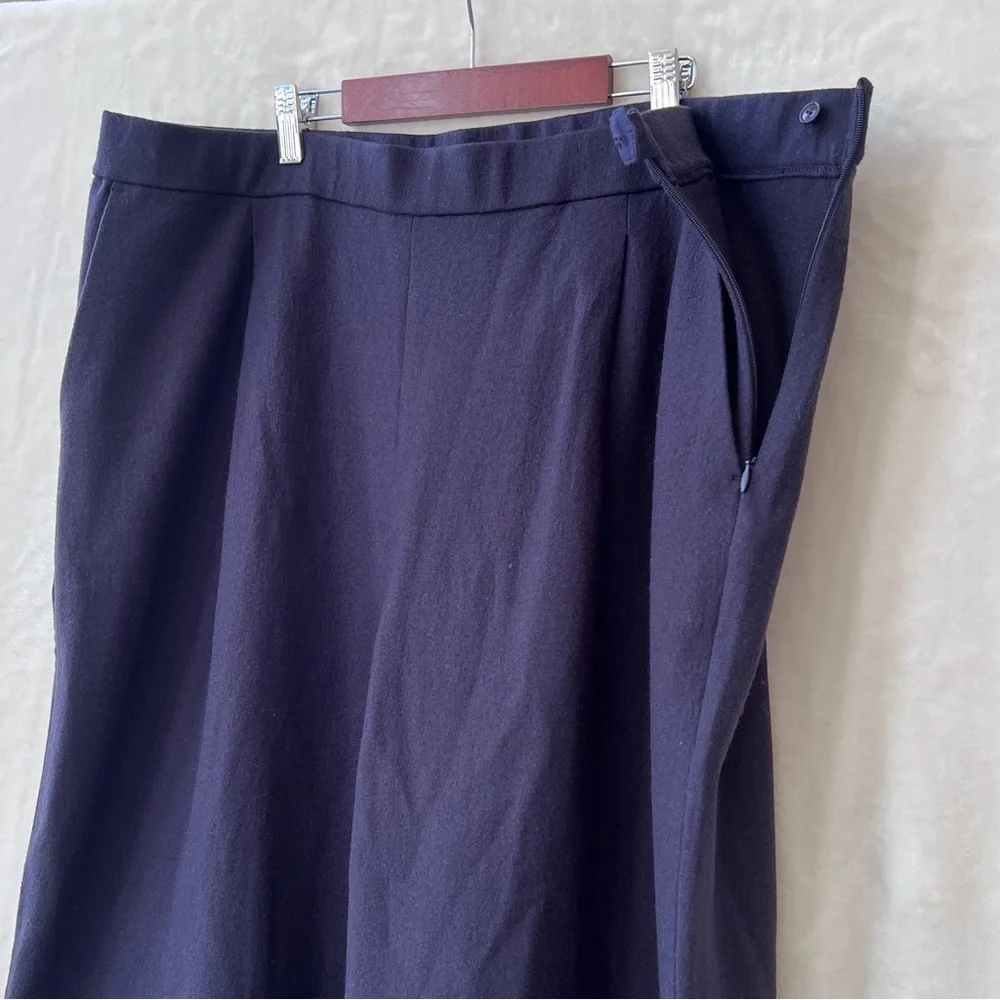 Eileen Fisher Women's Wide Leg Pants - Dark Blue - Picture 4 of 9